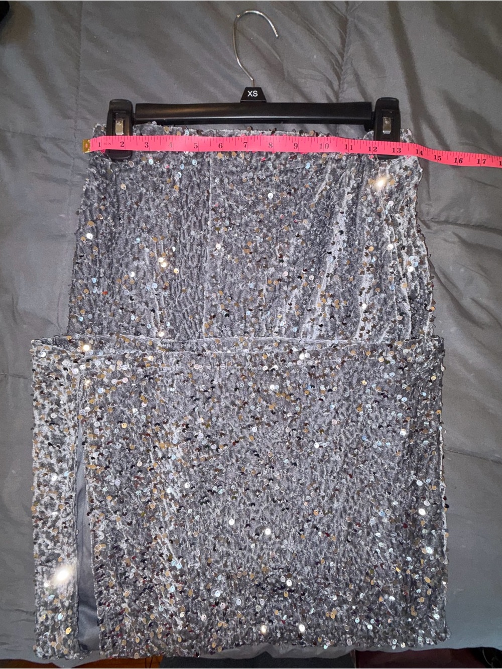 Madden NYC Silver Sequin Maxi Skirt XS NWT Holiday Party Glam - Picture 3 of 6